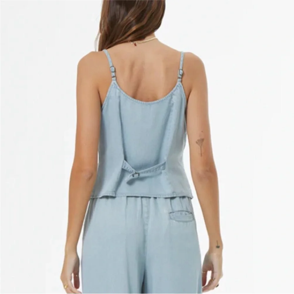 NWT young, fabulous & broke Button-Up Denim Vest - Picture 4 of 11